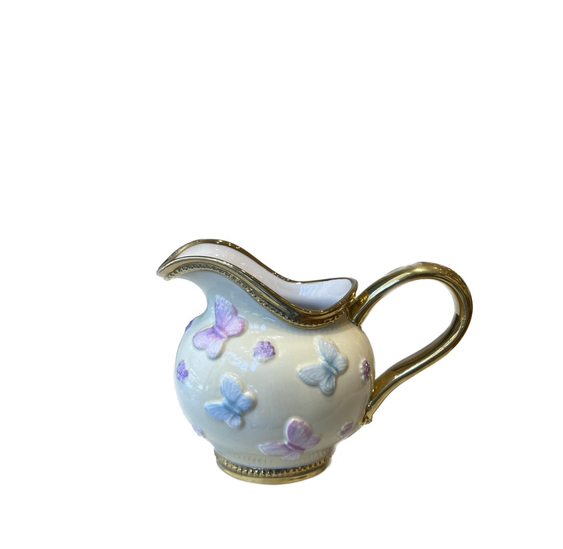Butterfly Creamer 25 CL - Light Yellow Baby Rose 24K Gold