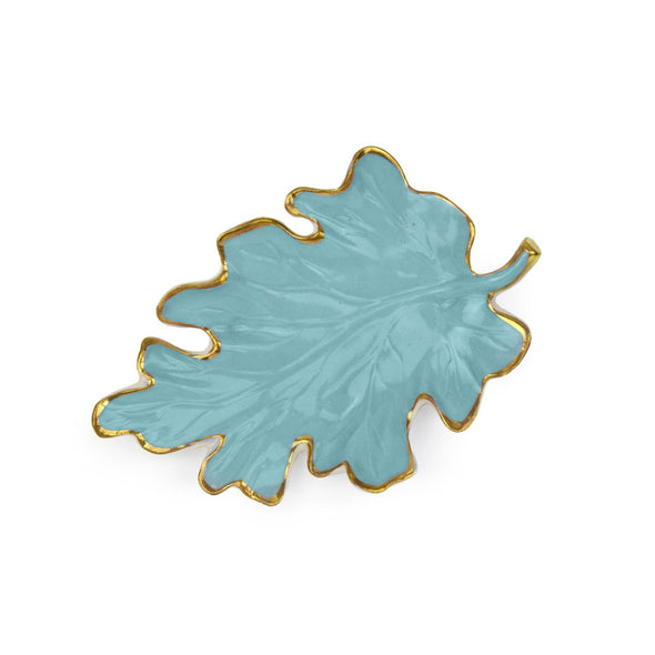 Autumn Turquoise Oak Leaf