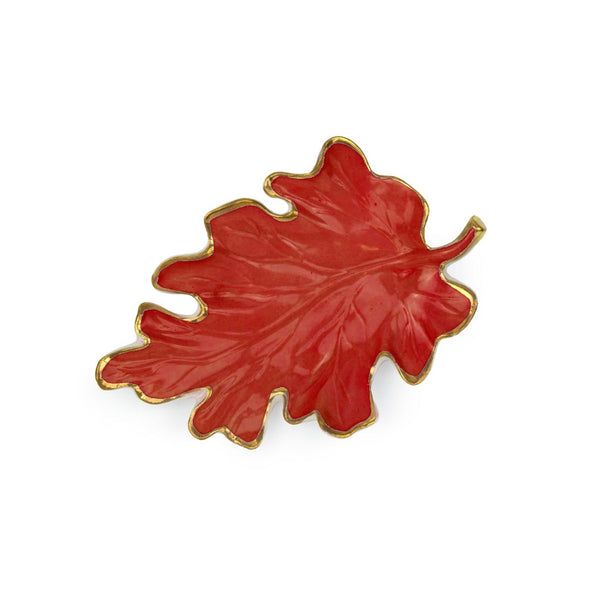 Autumn Coral Oak Leaf