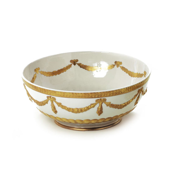 Empire White & Gold Salad Bowl