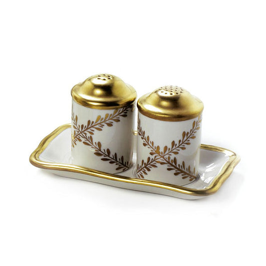 Empire White & Gold Salt & Pepper Set