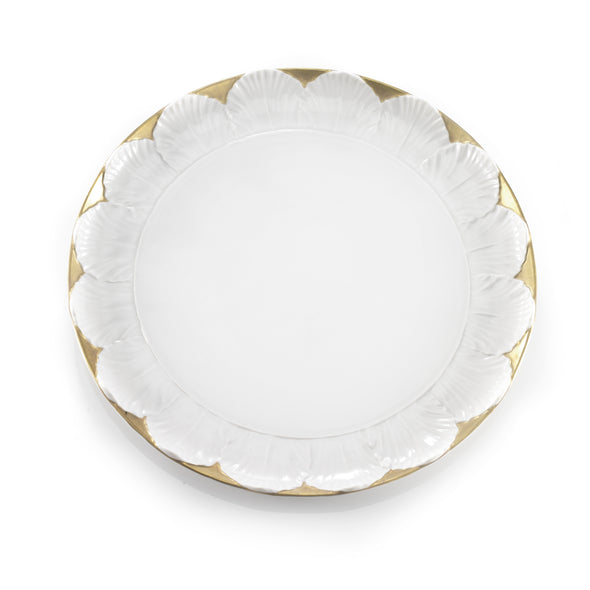 Tulip Lay Plate - White Antique Gold