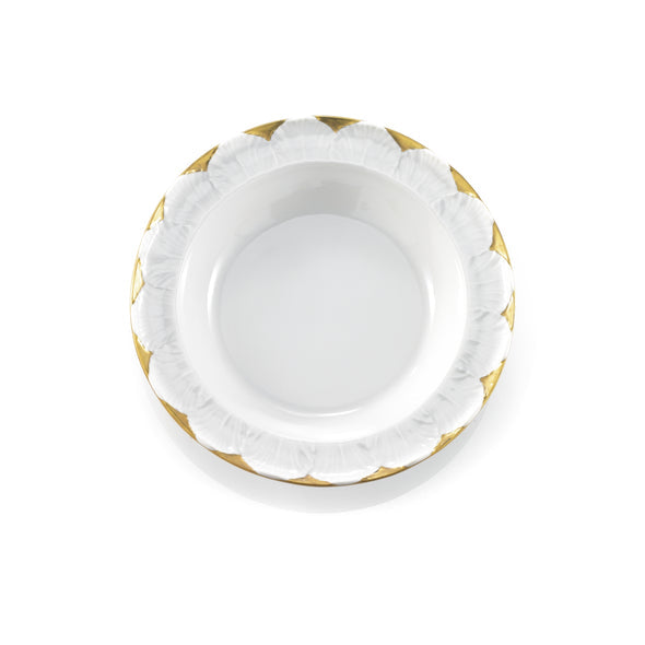 Tulip Rim Soup - White & Gold