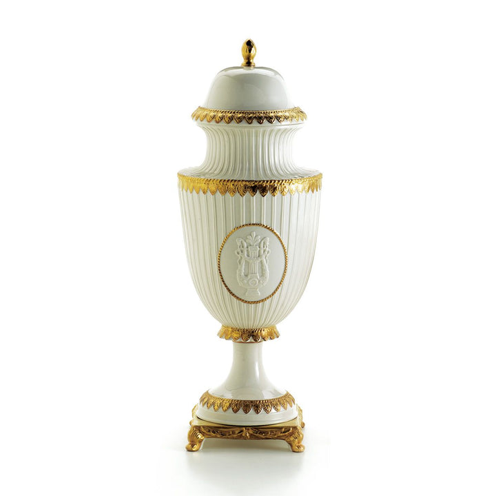 Napoleon II Small Potiche - White & Gold