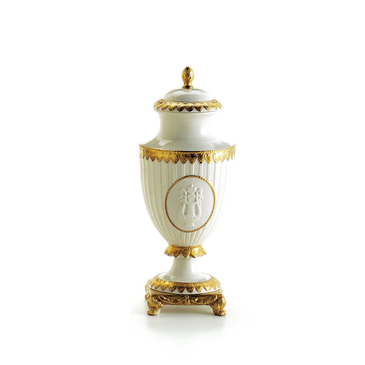 Napoleon II Small Potiche - White & Gold