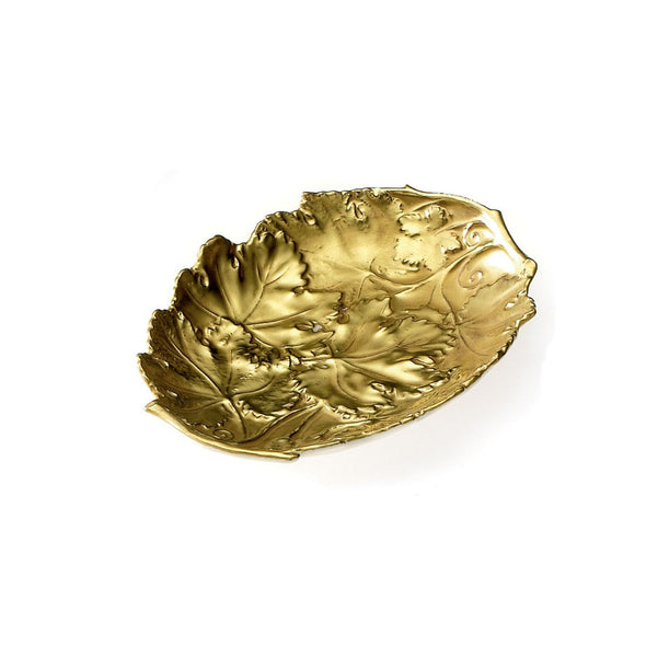 Small Leaves Tray Full Antique Gold