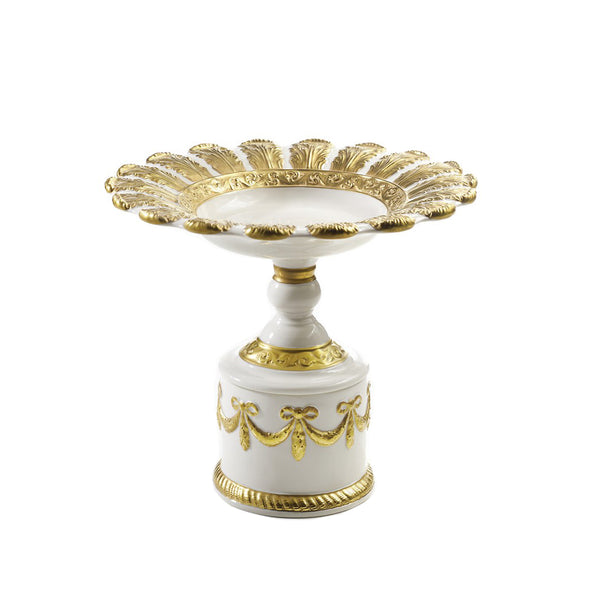 Queen Elizabeth White & Gold Cake Stand