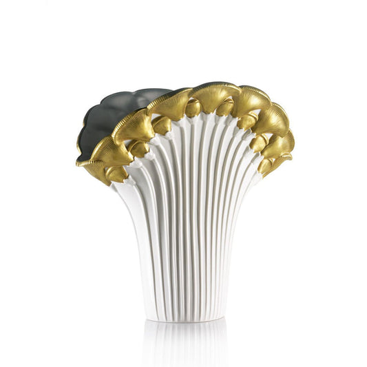 Poppy Vase - White & Gold