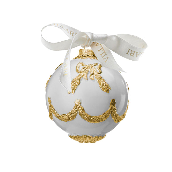 Imperial Christmas Bauble - White & Gold