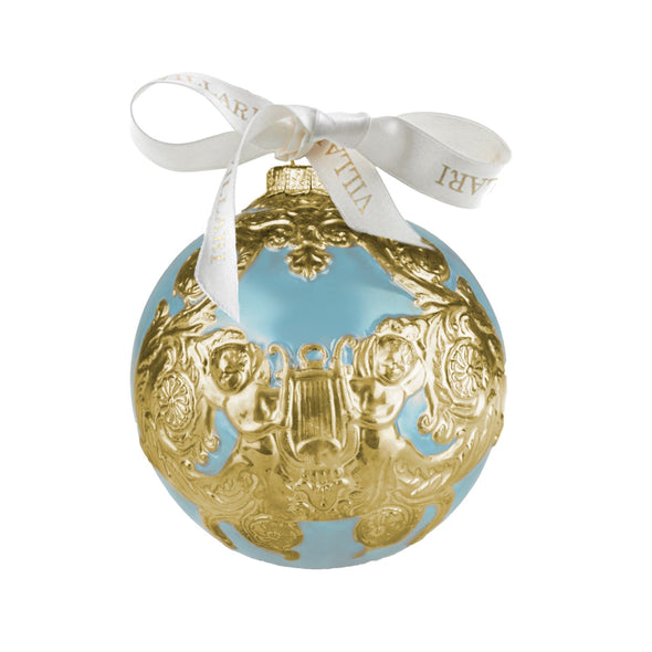 Angels Christmas Bauble Aquamarine & Gold