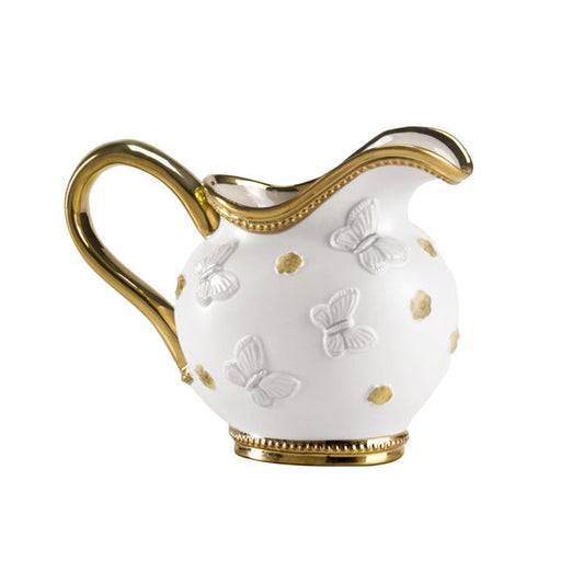 Butterfly White & Gold Creamer