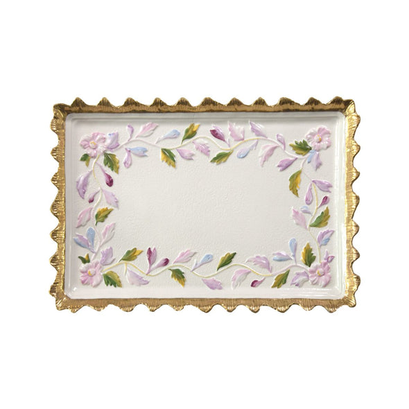 Taormina Multicolor & Gold Rectangular Tray