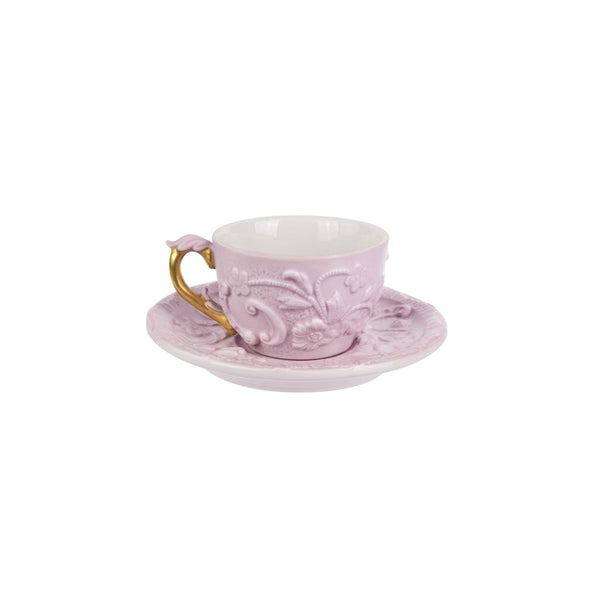 Taormina Pink & Gold Coffee Cup & Saucer