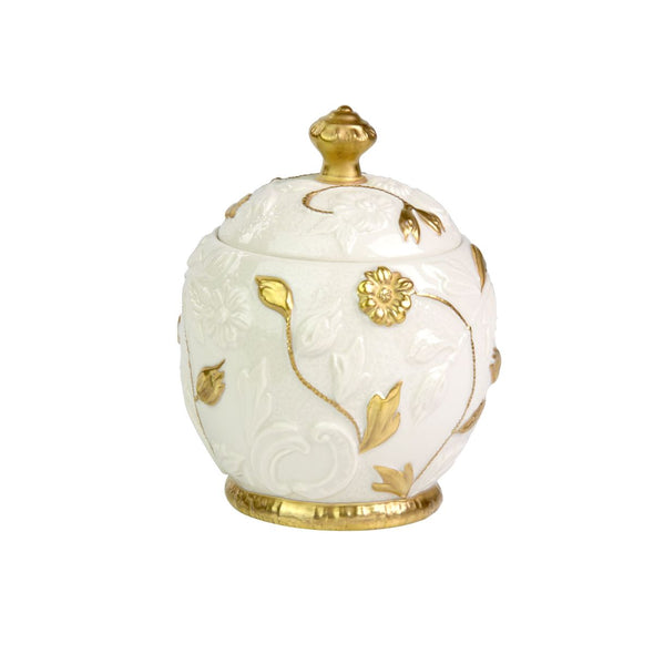 Taormina White & Gold Sugar Bowl