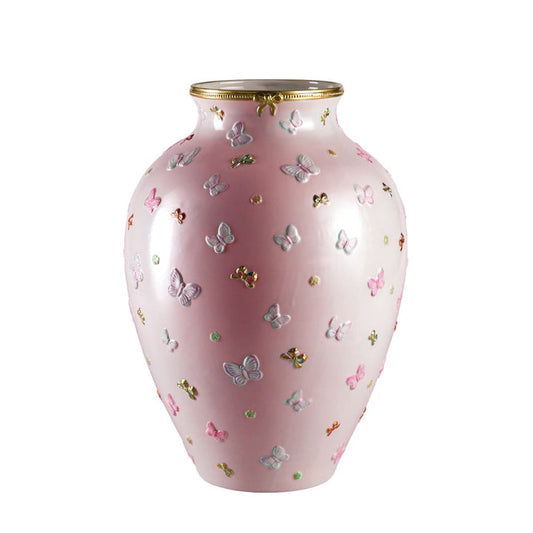 Butterfly Large Vase - Pink