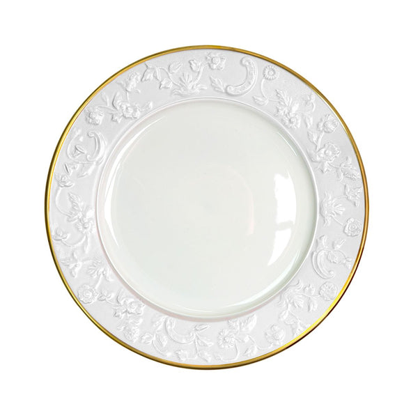 Taormina  Lay Plate 32 Cm - White AntIque Gold Profiles