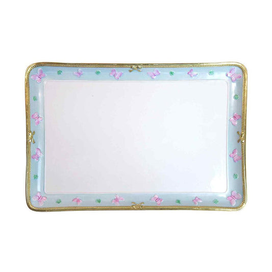 Butterfly Aquamarine Rectangular Tray