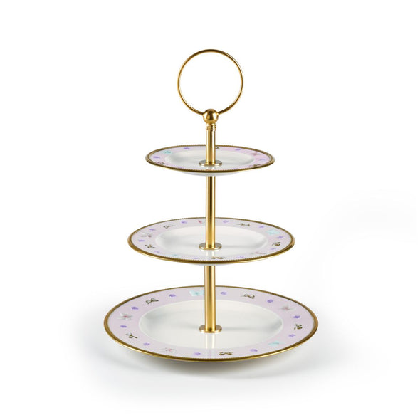 Butterfly Pastel Pink 3 Tier Cake Stand