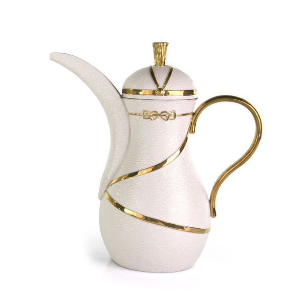 Dressage White & Gold Dallah Thermos 0.5 Litre