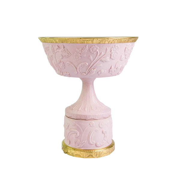 Taormina Pink & Gold Footed Fruit Bowl