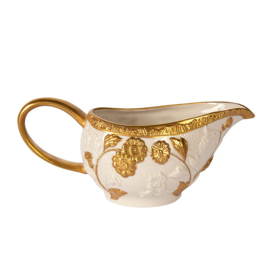 Taormina White & Gold Gravy Boat