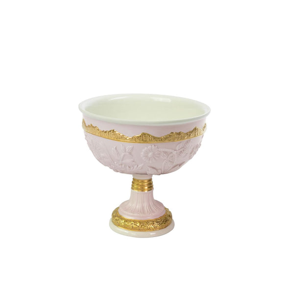 Taormina Pink & Gold Footed Fruit Bowl