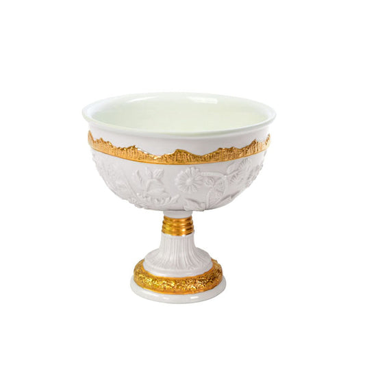 Taormina White & Gold Footed Fruit Bowl