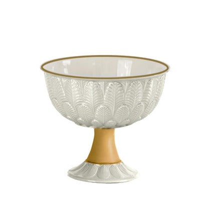 Peacock White & Gold Footed Fruit Bowl