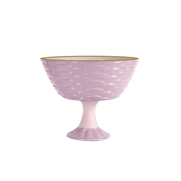 Peacock Lilac & Gold Footed Fruit Bowl