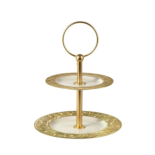 Taormina Gold 2 Tier Cake Stand