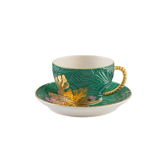 Acapulco Coffee Cup & Saucer - Peacock Green