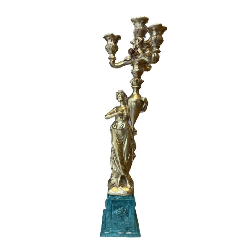 Clizia Candelabra (Left) - Malachite Green Gold