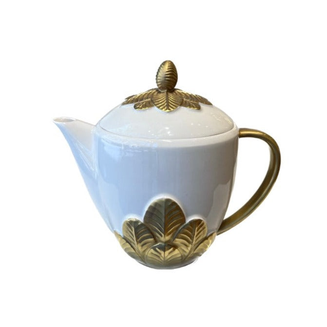 Peacock Creamer - White Antique Gold