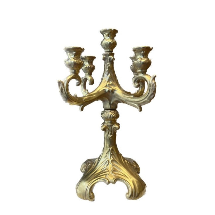 D'artagnan Candelabra- 5 Lights Full Antique Gold