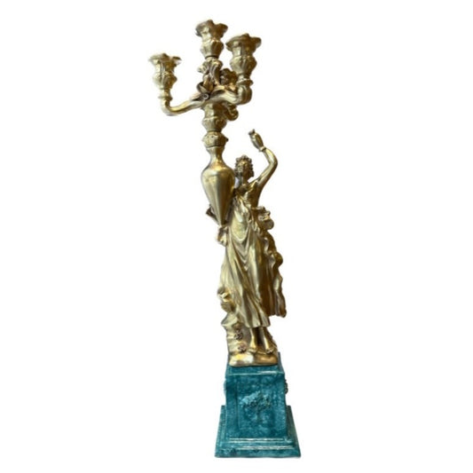 Clizia Candelabra (Right) - Malachite Green Gold