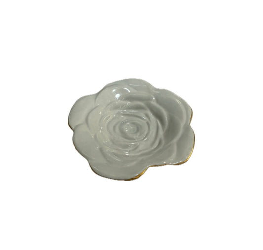 Small Rose Dish Aquamarine