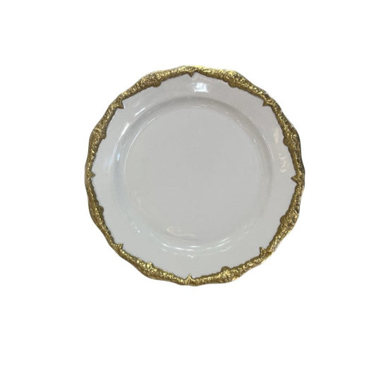 Empire Rim Soup Plate 23 Cm - White Antique Gold