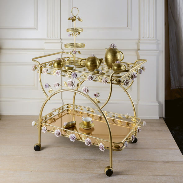 Marie-Antoinette Tea Trolley - Pink & Gold