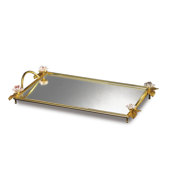 Marie-Antoinette Pink & Gold Rectangular Tray