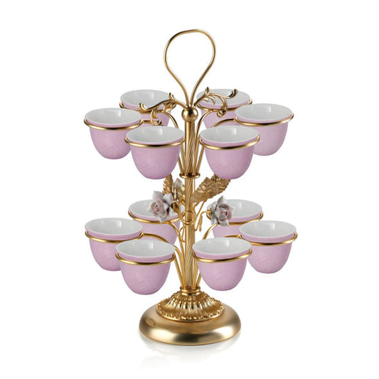 Marie-Antoinette Pink & Gold Arabic Coffee Cup Holder