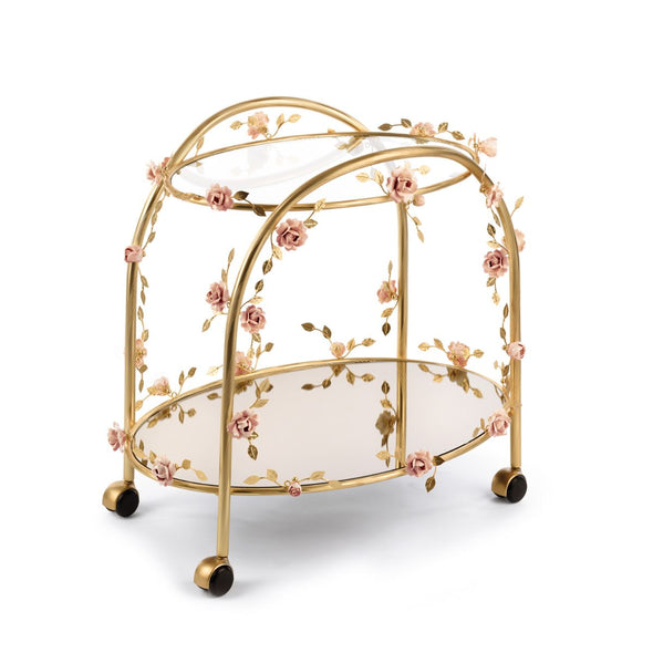 Camelia Lulu Small Tea Trolley - Pink & Gold