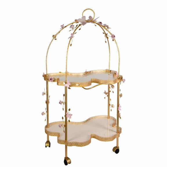 Butterfly Tea Trolley - Pink & Gold