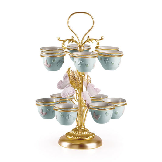 Butterfly Aquamarine Arabic Coffee Cup Holder