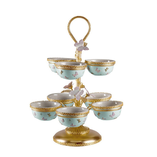 Butterfly Aquamarine Pistachios Holder - 8 Bowls