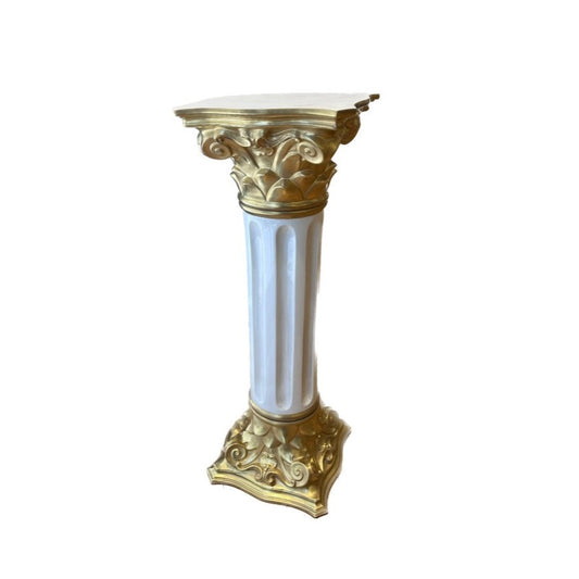 Porcelain Column - White Antique Gold Profiles