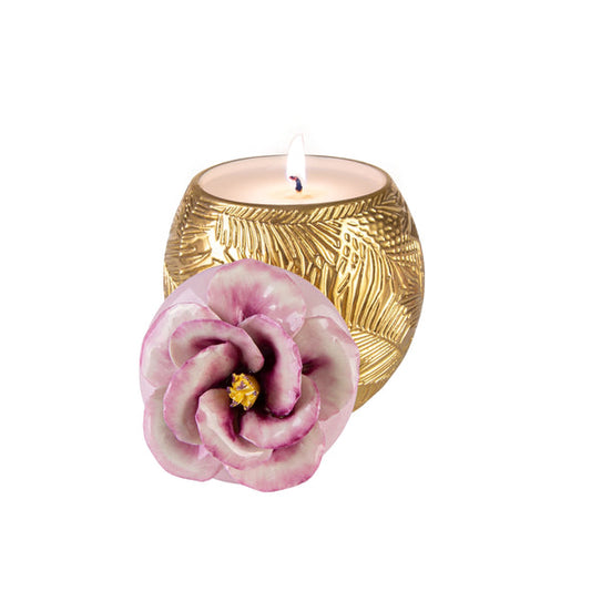 Acapulco Ibiscus Scented Candle - Antique Gold- Coloured Flower