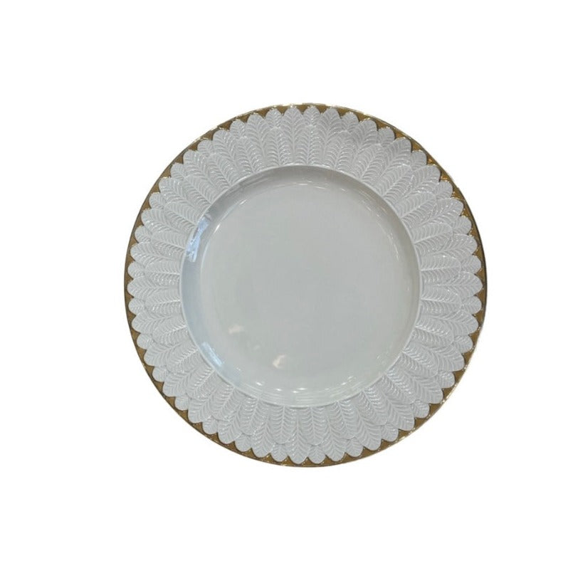 Peacock Dinner Plate 27 Cm - White Antique Gold