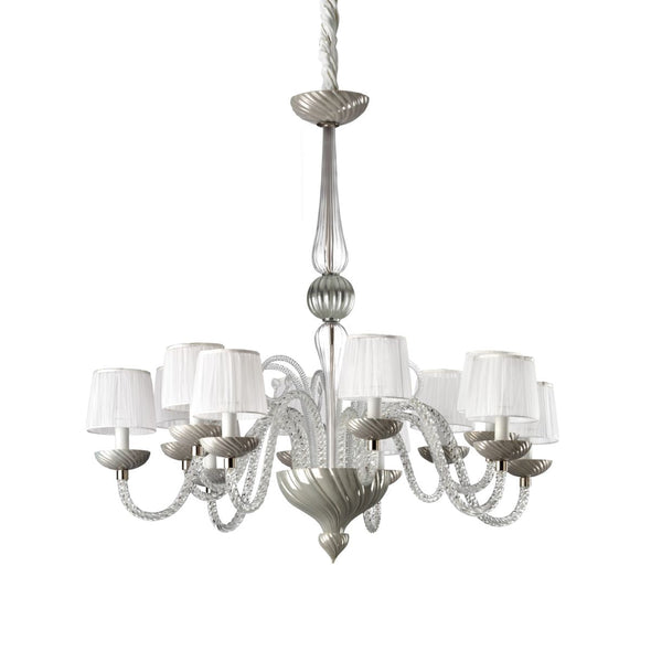 Alba Veneziana Chandelier 12 lights - Pearl Grey