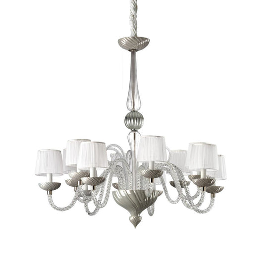 Alba Veneziana Chandelier 12 lights - Pearl Grey