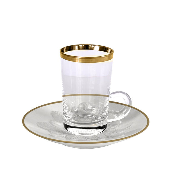 Peacock White & Gold Green Tea Cup & Saucer